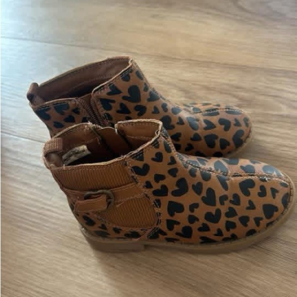 Carter's Brown Kids Boots with Black Heart Design
